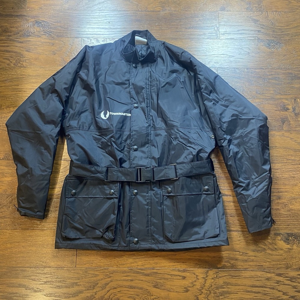 Vintage Belstaff Jacket Men Medium Black Townmaster Waterproof Biker Motorcycle